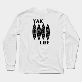 YAK LIFE - Black Flag (Kayaks) Long Sleeve T-Shirt